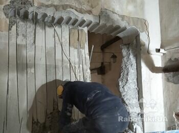 Вирізання та демонтаж пройому в залізо-бетоні, товщина 500