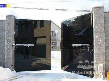 Распашные ворота из стекла Киев