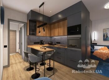 Дизайн інтерєру кухні в ЖК Сіті парк, м. Ірпінь. Розробка креслень 3D візуалізації 3D відео огляд технічний та дизайнерський нагляд комплектування матеріалами
 Ірпінь, Буча, Київ. 0962878797 Катерина