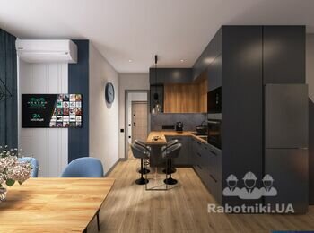 Дизайн інтерєру кухні в ЖК Сіті парк, м. Ірпінь. Розробка креслень 3D візуалізації 3D відео огляд технічний та дизайнерський нагляд комплектування матеріалами
 Ірпінь, Буча, Київ. 0962878797 Катерина