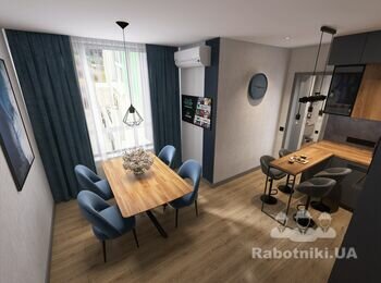 Дизайн інтерєру кухні в ЖК Сіті парк, м. Ірпінь. Розробка креслень 3D візуалізації 3D відео огляд технічний та дизайнерський нагляд комплектування матеріалами
 Ірпінь, Буча, Київ. 0962878797 Катерина