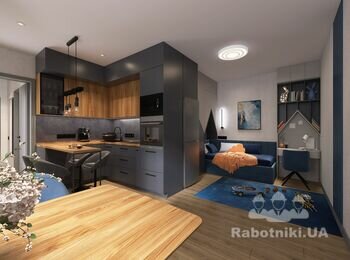 Дизайн інтерєру кухні в ЖК Сіті парк, м. Ірпінь. Розробка креслень 3D візуалізації 3D відео огляд технічний та дизайнерський нагляд комплектування матеріалами
 Ірпінь, Буча, Київ. 0962878797 Катерина