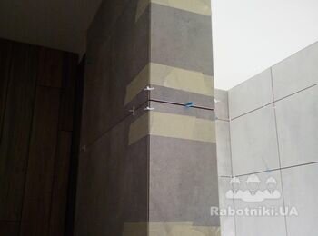 Перегородка с углом 45 из бюджетной плитки