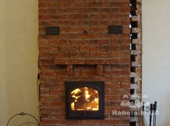 Каминопечь в работе
