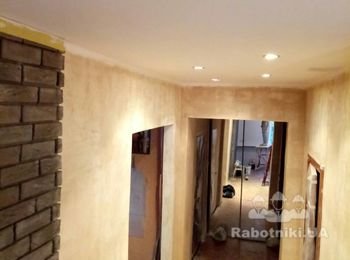 #Укладка гипсовой плитки (декор на стенку) https://www.rabotniki.ua/12054/portfolio/