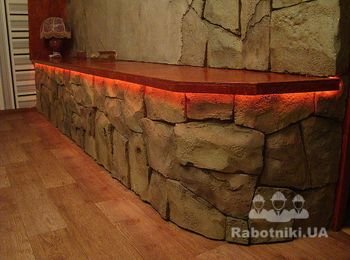 #Bar. #Salon. #Club. #Имитация природного камня из бетона. #Decor. #Art beton. #Venicean plaster.