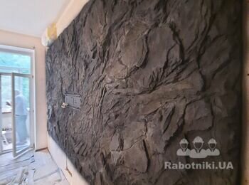 Стіна скала (Киев). Імітація скелі арт декор.