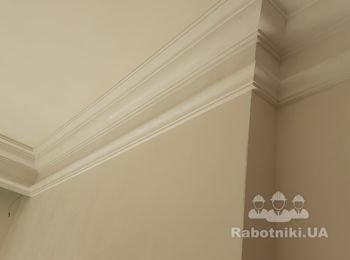 #Декоративная лепнина: потолочный карниз, тяга без узора #Гіпсова ліпнина, https://www.rabotniki.ua/12054/portfolio/