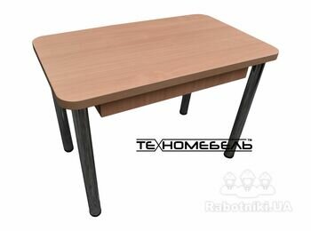 Кухонный стол ТЕХНОмебель с выдвижным ящиком цвет Бук вид сбоку