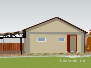 бытовка, навес машины и барбекю , вариант 2