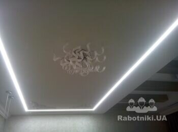 Основное освещение-led 24v в алюминиевом профиле,врезанным в потолок