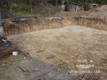 Подготовка котлована под устройство фундаментной плиты.