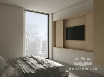 Проект: RYB apartment
Локация: Kyiv (UA)
Тип: Residential
Площадь: 100 m2
Год: 2021

Апартаменты находятся в ЖК Rybalsky в Подольском районе города Киева. Так как квартира расположена над коммерцией у нас была возможность использовать пространство более вариативно. Мы разделили весь объём на два блока приватная часть (которая включает детскую и спальню с ванной) и общественная (которая включает просторную кухню-гостиную, санузел и рабочее место). 

Весь дизайн создан с учетом потребностей заказчиков и становится средой для различных сценариев их повседневной жизни. Все основные помещения композиционно связаны друг с другом за счет материалов и фактур.

Нашей команде было поручено спроектировать место, которое могло бы стать тихим убежищем для владельца и его семьи, где они могли бы отступить от своего космополитического образа жизни.
Основная цель заключалась в создании чистой, минималистичной, но неформальной атмосферы, основанной на натуральных материалах. 
В разработке интерьера были задействованы как иностранные фабрики, как Belid, DCW, &tradition, Verpan, Zanotta, RBW и Menu так и украинские, как Zegen и Interia.
Чтобы добиться гибкости и избежать ненужного разделения этой и без того компактной квартиры, перегородки были почти полностью удалены, создавая открытую планировку с одним центральным модулем, определяющим основное жилое пространство. Данный модуль состоит из функционального кухонного гарнитура, обеденной зоны, компактного рабочего места и просторной гостиной. Данное пространство объединяет несколько функций без лишнего беспорядка. 

Все комнаты кроме детской направлены во внутренние дворы с обилием зелени. Из детской открывается живописный вид на Днепр. В скором времени после поступления в вуз эта комната будет предназначена как место для медитаций для родителей. В данной комнате мы расположили рабочее место таким образом, чтобы естественный свет способствовал комфортной работе. 

Чтобы зрительно связать помещения в одно целое мы использовали единую палитру материалов берёзовая фанера, микроцемент, японская плитка KitKat и мрамор Caribbean Calcite. С их помощью создается лаконичный фон для элементов мебели и света. Прохладные тона микроцемента во всех комнатах мы сбалансировали теплыми текстурами штукатурки и дерева. 

Комбинация примечательных предметов, таких как обеденные стулья Fritz Hansen, кресла Co от Norm Architects и торшера Apollo 180 от Pholc легко сочетаются с индивидуально разработанной мебелью от нашего бюро. Архитектурный характер интерьера дополнительно подчеркивается и усиливается проникающим внутрь солнечным светом. Последовательная композиция, основанная на палитре натуральных материалов, образует комфортную жилую среду, щедро оживленную меняющимся естественным освещением.

Одним из основных изменений, реализованных в рамках проекта, стало объединение 3х санузлов в 2 более просторных и избавление от лишних перегородок. Такая реорганизация пространства позволила увеличить количество естественного света, проникающего в основное жилое пространство. Мы использовали стеклянные перегородки чтобы не препятствовать естественному свету, который наполняет спальню.

Ванную комнату, сдержанную и однотонную, украшает японская мозаичная плитка. Использование оттенков серого способствует успокаивающей атмосфере, которая будет продолжать развиваться по мере того, как обитатели будут наполнять пространство собой. Таким образом, новая планировка адаптирована к современному образу жизни.