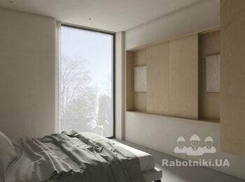 Проект: RYB apartment
Локация: Kyiv (UA)
Тип: Residential
Площадь: 100 m2
Год: 2021

Апартаменты находятся в ЖК Rybalsky в Подольском районе города Киева. Так как квартира расположена над коммерцией у нас была возможность использовать пространство более вариативно. Мы разделили весь объём на два блока приватная часть (которая включает детскую и спальню с ванной) и общественная (которая включает просторную кухню-гостиную, санузел и рабочее место). 

Весь дизайн создан с учетом потребностей заказчиков и становится средой для различных сценариев их повседневной жизни. Все основные помещения композиционно связаны друг с другом за счет материалов и фактур.

Нашей команде было поручено спроектировать место, которое могло бы стать тихим убежищем для владельца и его семьи, где они могли бы отступить от своего космополитического образа жизни.
Основная цель заключалась в создании чистой, минималистичной, но неформальной атмосферы, основанной на натуральных материалах. 
В разработке интерьера были задействованы как иностранные фабрики, как Belid, DCW, &tradition, Verpan, Zanotta, RBW и Menu так и украинские, как Zegen и Interia.
Чтобы добиться гибкости и избежать ненужного разделения этой и без того компактной квартиры, перегородки были почти полностью удалены, создавая открытую планировку с одним центральным модулем, определяющим основное жилое пространство. Данный модуль состоит из функционального кухонного гарнитура, обеденной зоны, компактного рабочего места и просторной гостиной. Данное пространство объединяет несколько функций без лишнего беспорядка. 

Все комнаты кроме детской направлены во внутренние дворы с обилием зелени. Из детской открывается живописный вид на Днепр. В скором времени после поступления в вуз эта комната будет предназначена как место для медитаций для родителей. В данной комнате мы расположили рабочее место таким образом, чтобы естественный свет способствовал комфортной работе. 

Чтобы зрительно связать помещения в одно целое мы использовали единую палитру материалов берёзовая фанера, микроцемент, японская плитка KitKat и мрамор Caribbean Calcite. С их помощью создается лаконичный фон для элементов мебели и света. Прохладные тона микроцемента во всех комнатах мы сбалансировали теплыми текстурами штукатурки и дерева. 

Комбинация примечательных предметов, таких как обеденные стулья Fritz Hansen, кресла Co от Norm Architects и торшера Apollo 180 от Pholc легко сочетаются с индивидуально разработанной мебелью от нашего бюро. Архитектурный характер интерьера дополнительно подчеркивается и усиливается проникающим внутрь солнечным светом. Последовательная композиция, основанная на палитре натуральных материалов, образует комфортную жилую среду, щедро оживленную меняющимся естественным освещением.

Одним из основных изменений, реализованных в рамках проекта, стало объединение 3х санузлов в 2 более просторных и избавление от лишних перегородок. Такая реорганизация пространства позволила увеличить количество естественного света, проникающего в основное жилое пространство. Мы использовали стеклянные перегородки чтобы не препятствовать естественному свету, который наполняет спальню.

Ванную комнату, сдержанную и однотонную, украшает японская мозаичная плитка. Использование оттенков серого способствует успокаивающей атмосфере, которая будет продолжать развиваться по мере того, как обитатели будут наполнять пространство собой. Таким образом, новая планировка адаптирована к современному образу жизни.