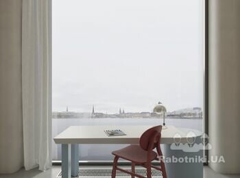 Проект: RYB apartment
Локация: Kyiv (UA)
Тип: Residential
Площадь: 100 m2
Год: 2021

Апартаменты находятся в ЖК Rybalsky в Подольском районе города Киева. Так как квартира расположена над коммерцией у нас была возможность использовать пространство более вариативно. Мы разделили весь объём на два блока приватная часть (которая включает детскую и спальню с ванной) и общественная (которая включает просторную кухню-гостиную, санузел и рабочее место). 

Весь дизайн создан с учетом потребностей заказчиков и становится средой для различных сценариев их повседневной жизни. Все основные помещения композиционно связаны друг с другом за счет материалов и фактур.

Нашей команде было поручено спроектировать место, которое могло бы стать тихим убежищем для владельца и его семьи, где они могли бы отступить от своего космополитического образа жизни.
Основная цель заключалась в создании чистой, минималистичной, но неформальной атмосферы, основанной на натуральных материалах. 
В разработке интерьера были задействованы как иностранные фабрики, как Belid, DCW, &tradition, Verpan, Zanotta, RBW и Menu так и украинские, как Zegen и Interia.
Чтобы добиться гибкости и избежать ненужного разделения этой и без того компактной квартиры, перегородки были почти полностью удалены, создавая открытую планировку с одним центральным модулем, определяющим основное жилое пространство. Данный модуль состоит из функционального кухонного гарнитура, обеденной зоны, компактного рабочего места и просторной гостиной. Данное пространство объединяет несколько функций без лишнего беспорядка. 

Все комнаты кроме детской направлены во внутренние дворы с обилием зелени. Из детской открывается живописный вид на Днепр. В скором времени после поступления в вуз эта комната будет предназначена как место для медитаций для родителей. В данной комнате мы расположили рабочее место таким образом, чтобы естественный свет способствовал комфортной работе. 

Чтобы зрительно связать помещения в одно целое мы использовали единую палитру материалов берёзовая фанера, микроцемент, японская плитка KitKat и мрамор Caribbean Calcite. С их помощью создается лаконичный фон для элементов мебели и света. Прохладные тона микроцемента во всех комнатах мы сбалансировали теплыми текстурами штукатурки и дерева. 

Комбинация примечательных предметов, таких как обеденные стулья Fritz Hansen, кресла Co от Norm Architects и торшера Apollo 180 от Pholc легко сочетаются с индивидуально разработанной мебелью от нашего бюро. Архитектурный характер интерьера дополнительно подчеркивается и усиливается проникающим внутрь солнечным светом. Последовательная композиция, основанная на палитре натуральных материалов, образует комфортную жилую среду, щедро оживленную меняющимся естественным освещением.

Одним из основных изменений, реализованных в рамках проекта, стало объединение 3х санузлов в 2 более просторных и избавление от лишних перегородок. Такая реорганизация пространства позволила увеличить количество естественного света, проникающего в основное жилое пространство. Мы использовали стеклянные перегородки чтобы не препятствовать естественному свету, который наполняет спальню.

Ванную комнату, сдержанную и однотонную, украшает японская мозаичная плитка. Использование оттенков серого способствует успокаивающей атмосфере, которая будет продолжать развиваться по мере того, как обитатели будут наполнять пространство собой. Таким образом, новая планировка адаптирована к современному образу жизни.