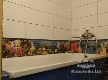 Ванна в процессе, облицовка