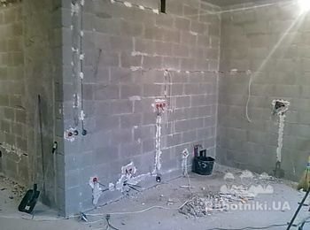 Штробы+ примазанные провода и подрезетники