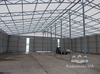 Ангар с покрытием из тента для складского помещения