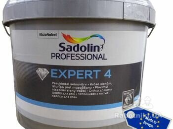 SADOLIN EXPERT 4 МОЮЩАЯСЯ КРАСКА ДЛЯ СТЕН
(АКРИЛОВАЯ, ГЛУБОКОМАТОВАЯ)