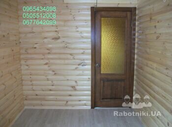 Блок хаус, стены ,углы ,установка двери