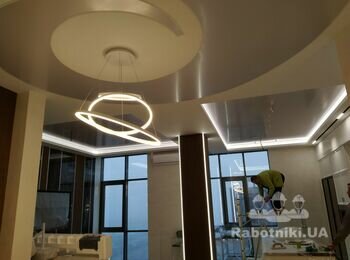 Натяжные потолки в коробах из гипсокартона