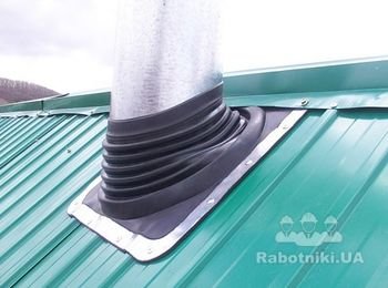 Примыкание к проходной трубе на кровле