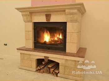 установка фронтальгого камина