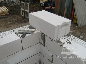 кладка стен из газоблока