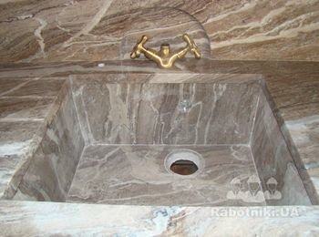 Мойка из мрамора на заказ для кухни или ванной