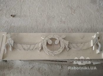 Резьба детали мраморного камина