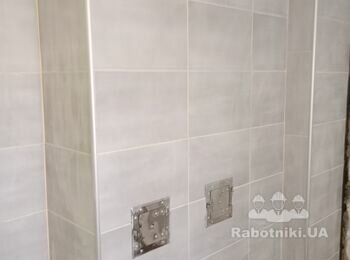 Муровка грубки та облицювання грубки плиткою.