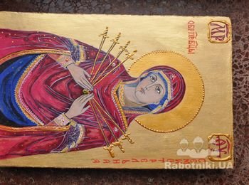 Левкас на холсте, темпера, основа дерево.