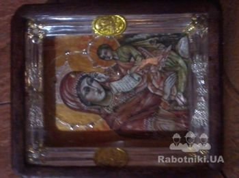 5000 грн. реставрация киота. дерево, левкас, масла, инкрустация.