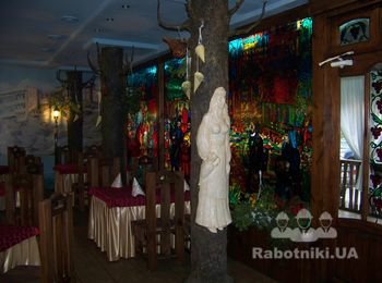 оформление ресторана "Авлабар", скульптура, роспись по стеклу, роспись по штукатурке, оформление помещения изготовление декора.