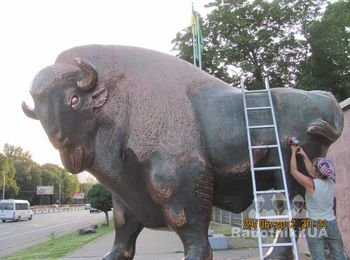 Реставрация скульптур входной группы Зоопарка " Зубр" и "Львы"