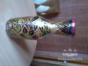 Роспись по стеклу фунтиком.
