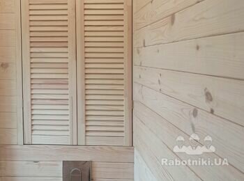 Ремонт в доме. Обшивка сосновой вагонкой туалета. Изготовление шкафа.