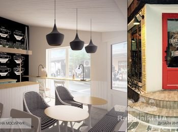 Дизайн интерьера и реконструкция фасада для кафе-кондитерской "Пуддинг" в центре Кировограда