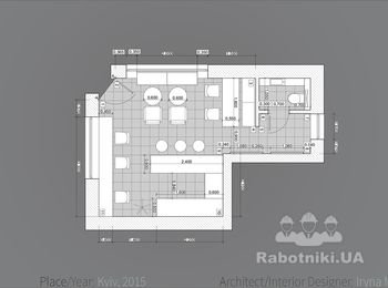 Дизайн интерьера и реконструкция фасада для кафе-кондитерской "Пуддинг" в центре Кировограда