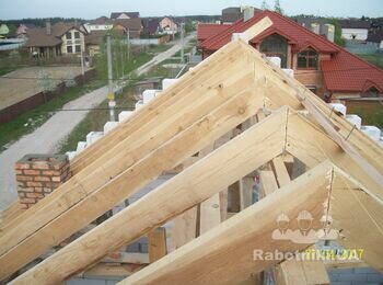 Устройство кровли двухскатной.