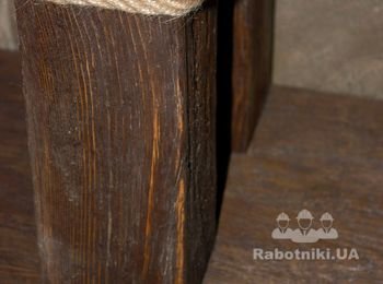 Декорирование джутовой веревкой + старение дерева