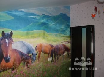 Тканевые обои в детской