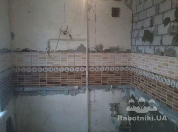 Кладка перестенка.
Укладка кафеля