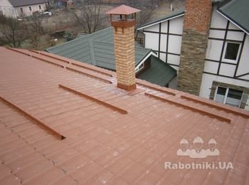 Ремонт крыши, установка снегозадержателей Борщаговка 2