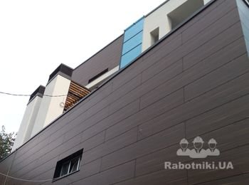 фасад дома HPL панелями