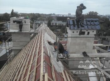 9 Фонтана. Монтаж кровли из керамической черепицы