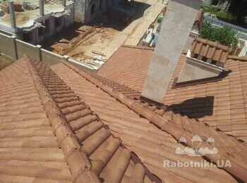 Ул.Львовская Одесса .Монтаж кровли из керамической черепицы