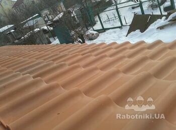 Сухой лиман Одесса. Монтаж кровли из керамической черепицы