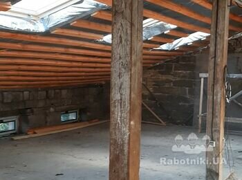 Ул.Елисавецкая Одесса. Замена шифера на профнастил + монтаж мансардных окон.