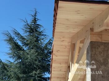Сосновый берег Одесса Монтаж подшивы деревянной вагонки